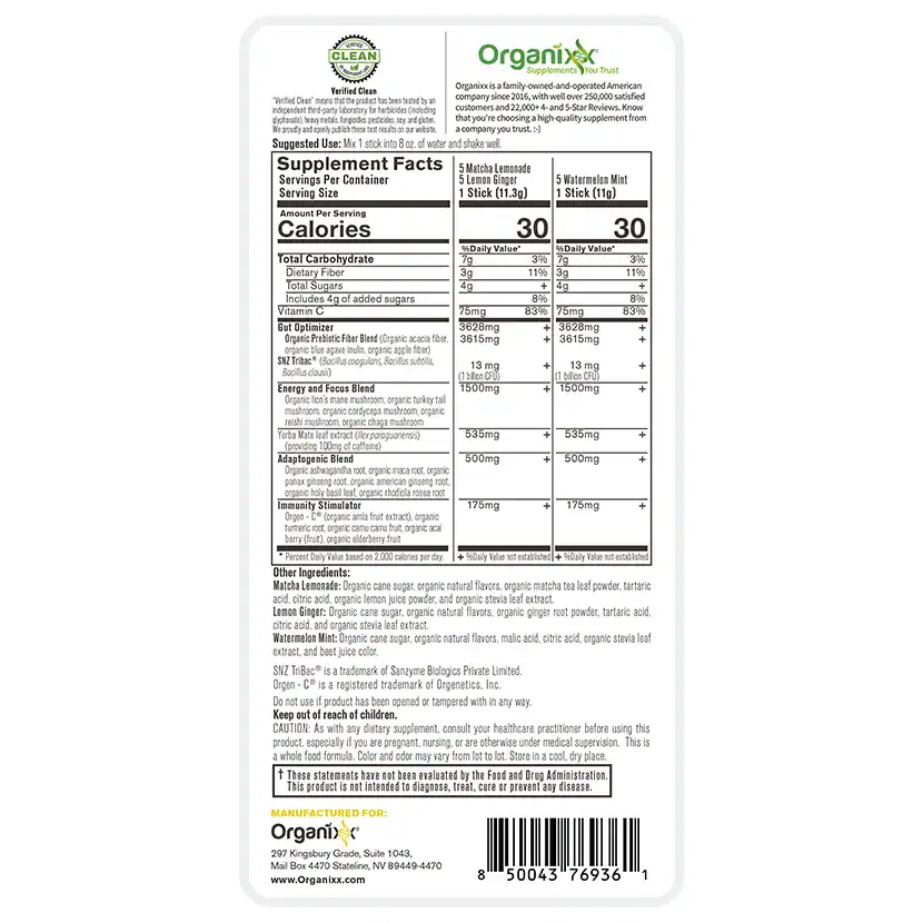 nutrition label